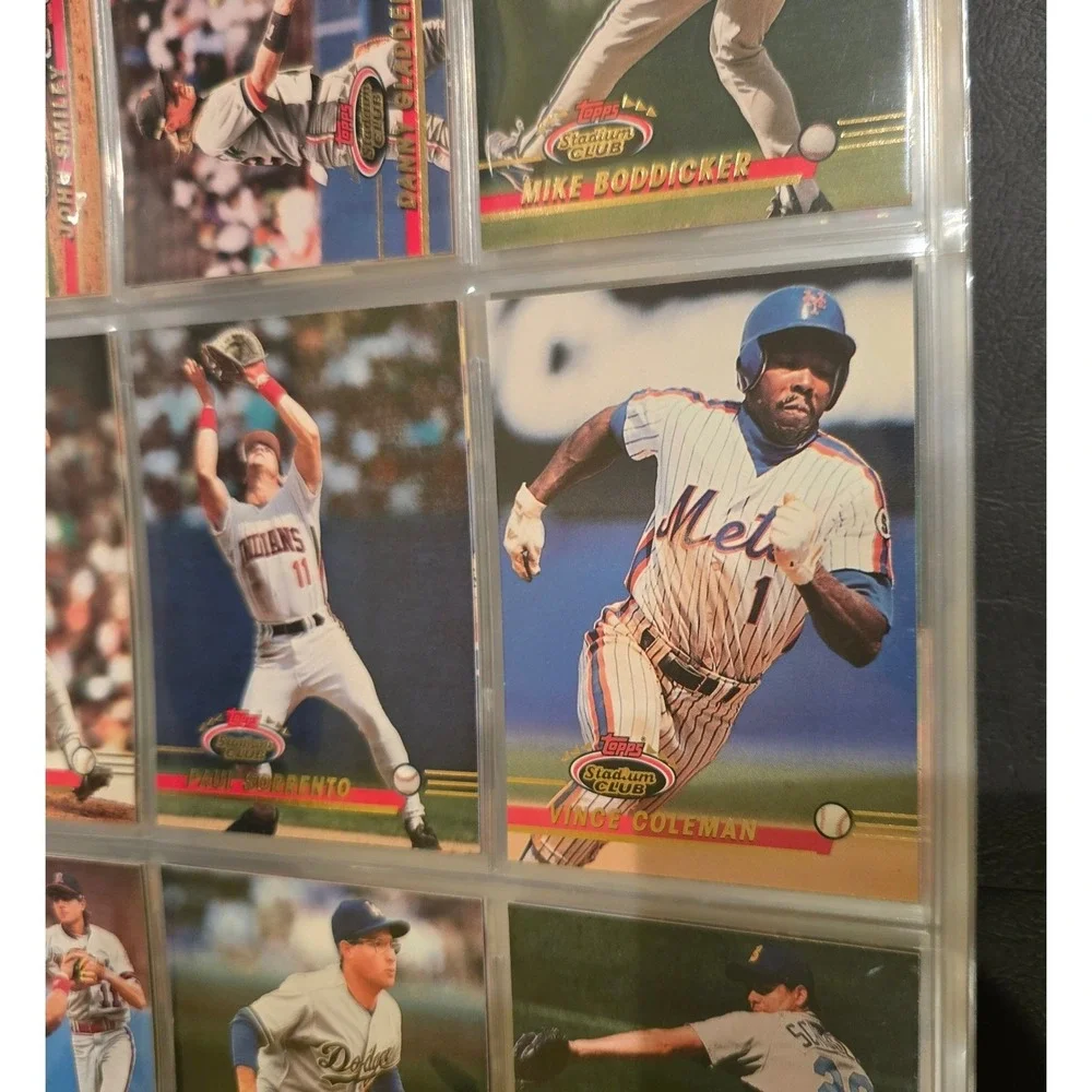 MINT VINTAGE Topps Stadium Club Baseball Cards 1993 Lot in Binder +LOOK+